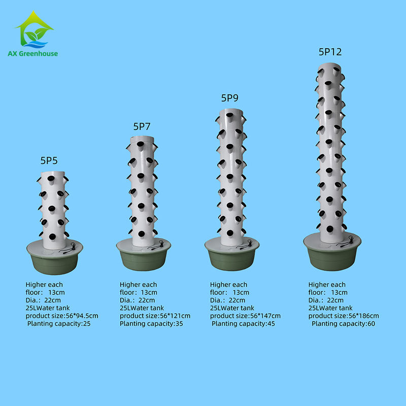 Vertical 5 Holes Each Layer Custom Multi-layer Petal Hydroponic Tower for Lettuce